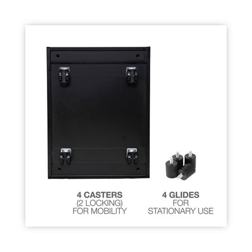 File Pedestal With Full-length Pull, Left Or Right, 3-drawers: Box/box/file, Legal/letter, Black, 14.96" X 19.29" X 27.75"