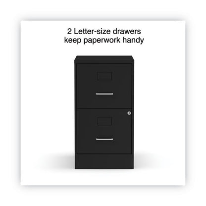 Soho Vertical File Cabinet, 2 Drawers: File/file, Letter, Black, 14" X 18" X 24.1"