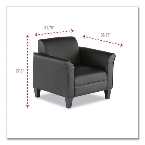 Alera Reception Lounge Sofa Series Club Chair, 35.43" X 30.7" X 32.28", Black Seat, Black Back, Black Base