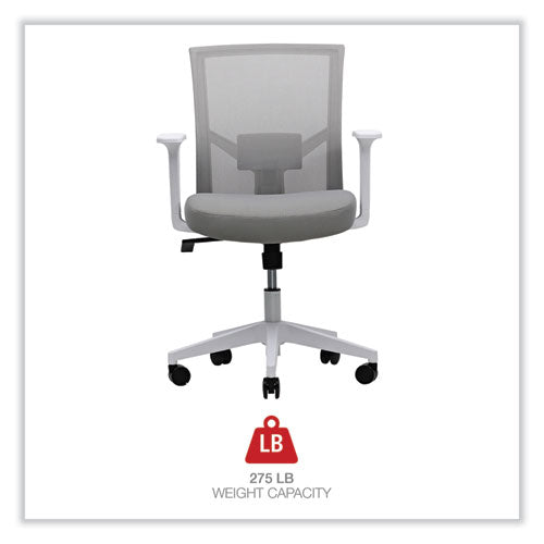 Mesh Back Fabric Task Chair, Supports Up To 275 Lb, 17.32" To 21.1" Seat Height, Gray Seat, Gray Back