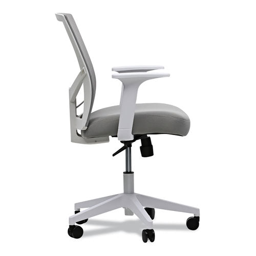 Mesh Back Fabric Task Chair, Supports Up To 275 Lb, 17.32" To 21.1" Seat Height, Gray Seat, Gray Back