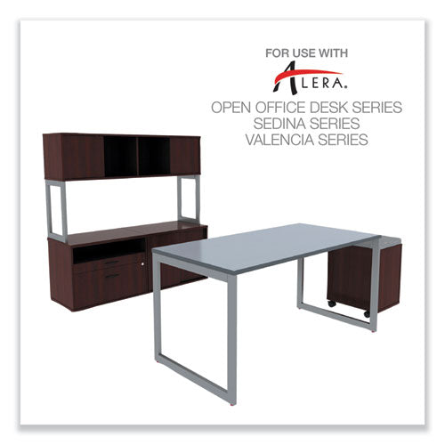 Alera Open Office Desk Series Low File Cabinet Credenza, 2-drawer: Pencil/file,legal/letter,1 Shelf,mahogany,29.5x19.13x22.88