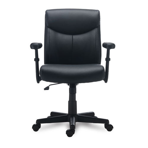 Alera Harthope Leather Task Chair, Supports Up To 275 Lb, Black Seat/back, Black Base