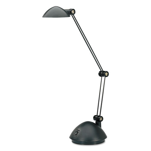 Twin-arm Task Led Lamp With Usb Port, 11.88w X 5.13d X 18.5h, Black