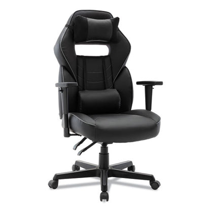 Racing Style Ergonomic Gaming Chair, Supports 275 Lb, 15.91" To 19.8" Seat Height, Black/gray Trim Seat/back, Black/gray Base