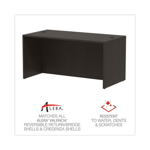 Alera Valencia Series Straight Front Desk Shell, 59.13" X 29.5" X 29.63", Espresso