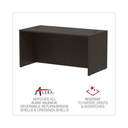 Alera Valencia Series Straight Front Desk Shell, 59.13" X 29.5" X 29.63", Espresso