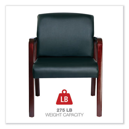 Alera Reception Lounge Wl Series Guest Chair, 24.21" X 24.8" X 32.67", Black Seat, Black Back, Mahogany Base