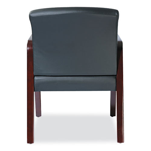 Alera Reception Lounge Wl Series Guest Chair, 24.21" X 24.8" X 32.67", Black Seat, Black Back, Mahogany Base