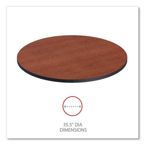 Reversible Laminate Table Top, Round, 35.5" Diameter, Medium Cherry/mahogany