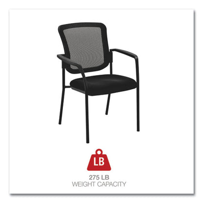 Alera Mesh Guest Stacking Chair, 26" X 25.6" X 36.2", Black Seat, Black Back, Black Base