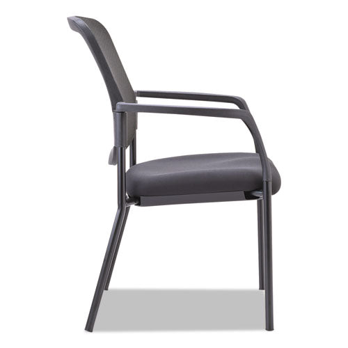 Alera Mesh Guest Stacking Chair, 26" X 25.6" X 36.2", Black Seat, Black Back, Black Base