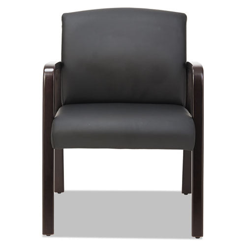 Alera Reception Lounge Wl Series Guest Chair, 24.21" X 24.8" X 32.67", Black Seat, Black Back, Espresso Base