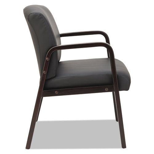 Alera Reception Lounge Wl Series Guest Chair, 24.21" X 24.8" X 32.67", Black Seat, Black Back, Espresso Base