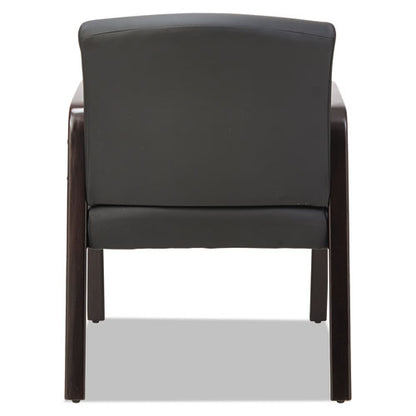 Alera Reception Lounge Wl Series Guest Chair, 24.21" X 24.8" X 32.67", Black Seat, Black Back, Espresso Base