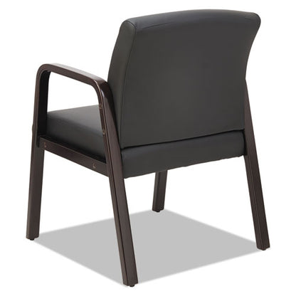 Alera Reception Lounge Wl Series Guest Chair, 24.21" X 24.8" X 32.67", Black Seat, Black Back, Espresso Base