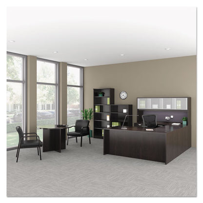 Alera Reception Lounge Wl Series Guest Chair, 24.21" X 24.8" X 32.67", Black Seat, Black Back, Espresso Base