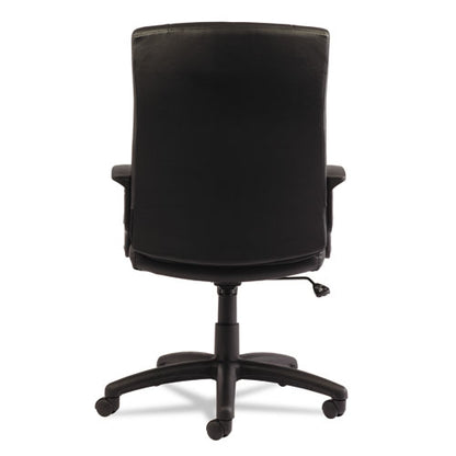 Alera Yr Series Executive High-back Swivel/tilt Bonded Leather Chair, Supports 275 Lb, 17.71" To 21.65" Seat Height, Black