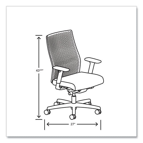 Ignition 2.0 Reactiv Mid-back Task Chair, 17.25" To 21.75" Seat Height, Basalt Vinyl Seat, Charcoal Back, Black Base