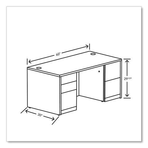 10500 Series Double Pedestal Desk With Full Pedestals, 60" X 30" X 29.5", Pinnacle