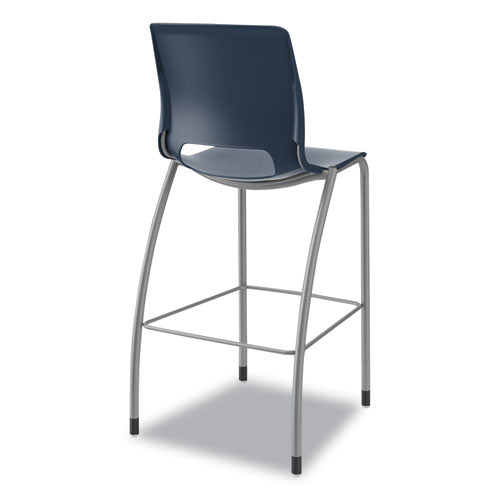 Motivate Four-leg Cafe Height Stool, Supports Up To 300 Lb, 30" Seat Height, Regatta Seat, Regatta Back, Platinum Base