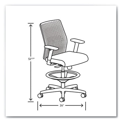 Ignition 2.0 Reactiv Low-back Task Stool, 22.88" To 31.75" Seat Height, Flint Seat, Charcoal Back, Black Base