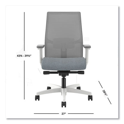 Ignition 2.0 4-way Stretch Mid-back Mesh Task Chair, 17" To 21" Seat Height, Basalt Seat, Fog Back, Designer White Base