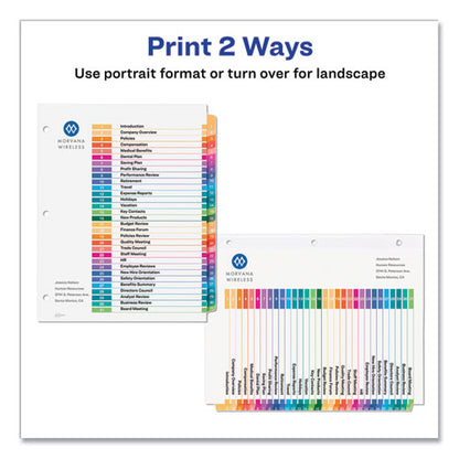 Customizable Table Of Contents Ready Index Multicolor Dividers, 31-tab, 1 To 31, 11 X 8.5, White, 6 Sets