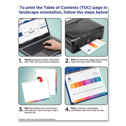 Customizable Table Of Contents Ready Index Multicolor Dividers, 31-tab, 1 To 31, 11 X 8.5, White, 6 Sets