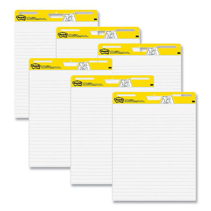 Vertical-orientation Self-stick Easel Pads, Wide Ruled, 25 X 30, White, 30 Sheets/pad, 6 Pads/pack