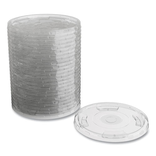 Compostable Straw Slot Plastic Cold Cup Lids, Fits 12 Oz, 16 Oz Cold Cups, Clear, 500/pack