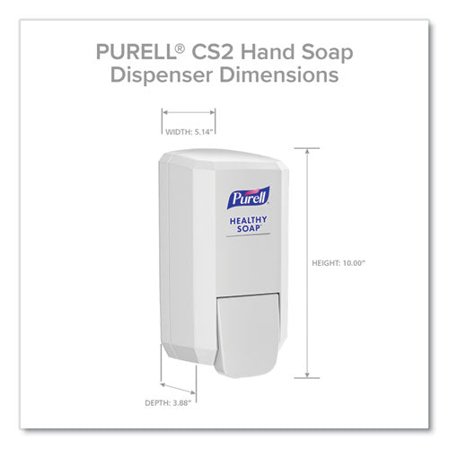 Cs2 Healthy Soap Dispenser, 1,000 Ml, 5.14" X 3.88" X 10", White, 6/carton