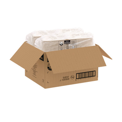 Compostable Fiber Hinged Containers, Proplanet Seal, 6.34 X 9.06 X 1.97, Ivory, Molded Fiber, 200/carton