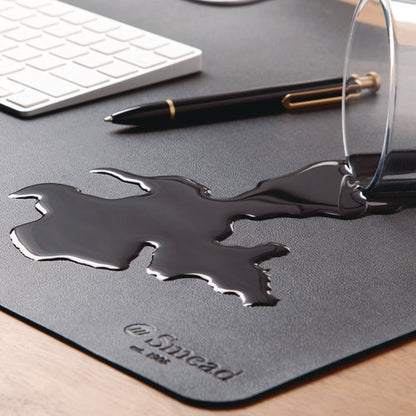 Vegan Leather Desk Pads, 23.6 X 13.7, Charcoal