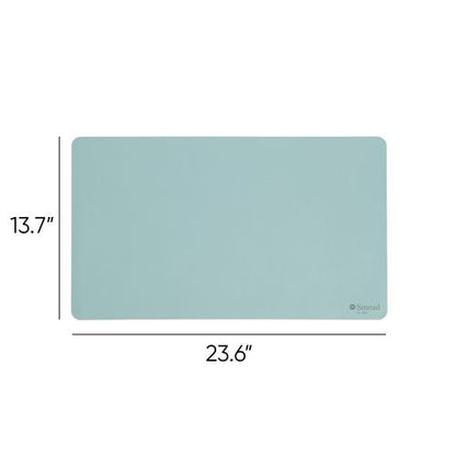 Vegan Leather Desk Pads, 23.6" X 13.7", Light Blue