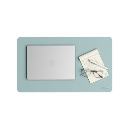 Vegan Leather Desk Pads, 23.6" X 13.7", Light Blue