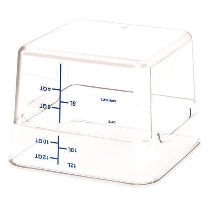 Squares Polycarbonate Food Storage Container, 12 Qt, 11.13 X 11.13 X 8.25, Clear, Plastic