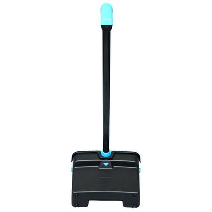 Lobbymaster Plastic Dust Pan, 12.32" Wide, 31.84" Aluminum Handle, Blue/black, 6/carton