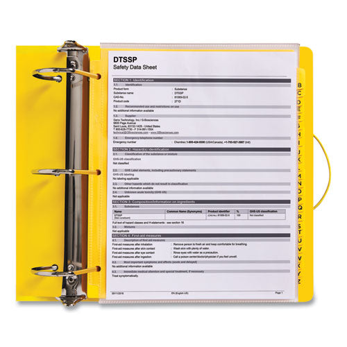 Ultraduty Safety Data Sheet Binder Bundle, 3 Rings, 3" Capacity, 11 X 8.5, Yellow/red