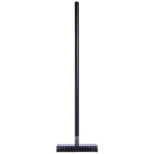 Sparta Broiler Master Grill Brush And Scraper With Handle, Metal Bristles, 30.5" Black Wood Handle