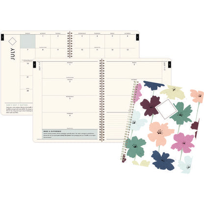 Greenpath Academic Year Weekly/monthly Planner, Floral Artwork, 11" X 9.38", Multicolor Cover, 12-month: July 2024-june 2025