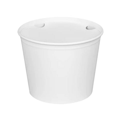 Food Bucket With Lid, 85 Oz, 7.36" Dai X 6"h, White, Paper, 180/carton