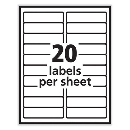 Labels, Laser Printers, 1 X 4, White, 20/sheet, 100 Sheets/box