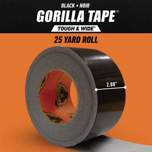 Gorilla Tape, 3" Core, 2.88" X 25 Yds, Black