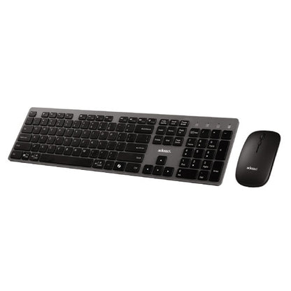 Wkb-7300 Wireless Keyboard And Mouse, 2.4 Ghz Frequency/30 Ft Wireless Range, Gray/black