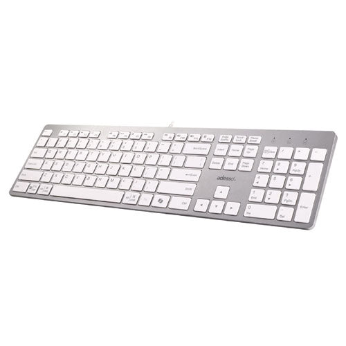 Akb-730uw Keyboard, Silver/white