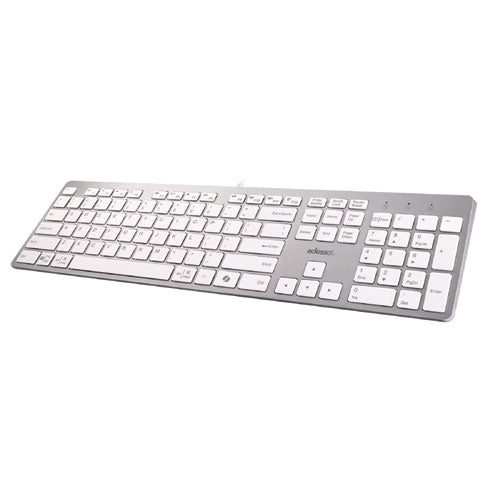 Akb-730uw Keyboard, Silver/white