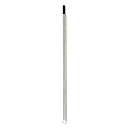 Wrapped Jumbo Straws, 10.25", Polypropylene, Black, 2,000/carton