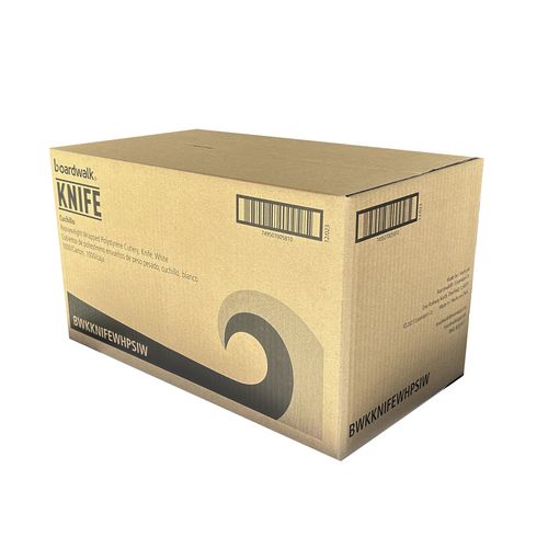 Heavyweight Wrapped Polystyrene Cutlery, Knife, White, 1,000/carton