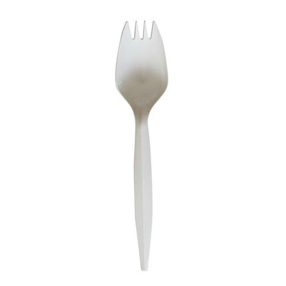 Mediumweight Wrapped Polypropylene Cutlery, Spork, White, 1,000/carton